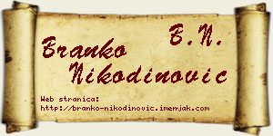 Branko Nikodinović vizit kartica